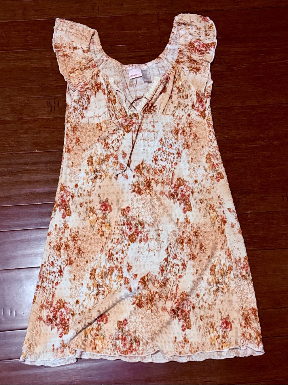 Floral Smocked Dress - Cream & Rust